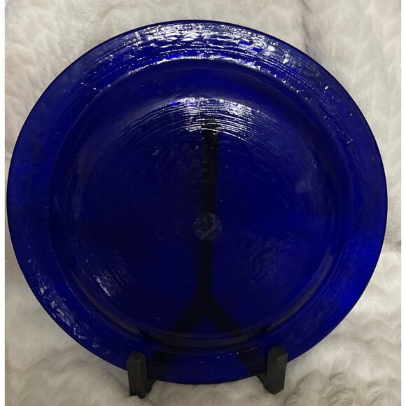Large Vietri 13" Cobalt Blue Cake Plate / Serving Platter - Picture 2 of 3